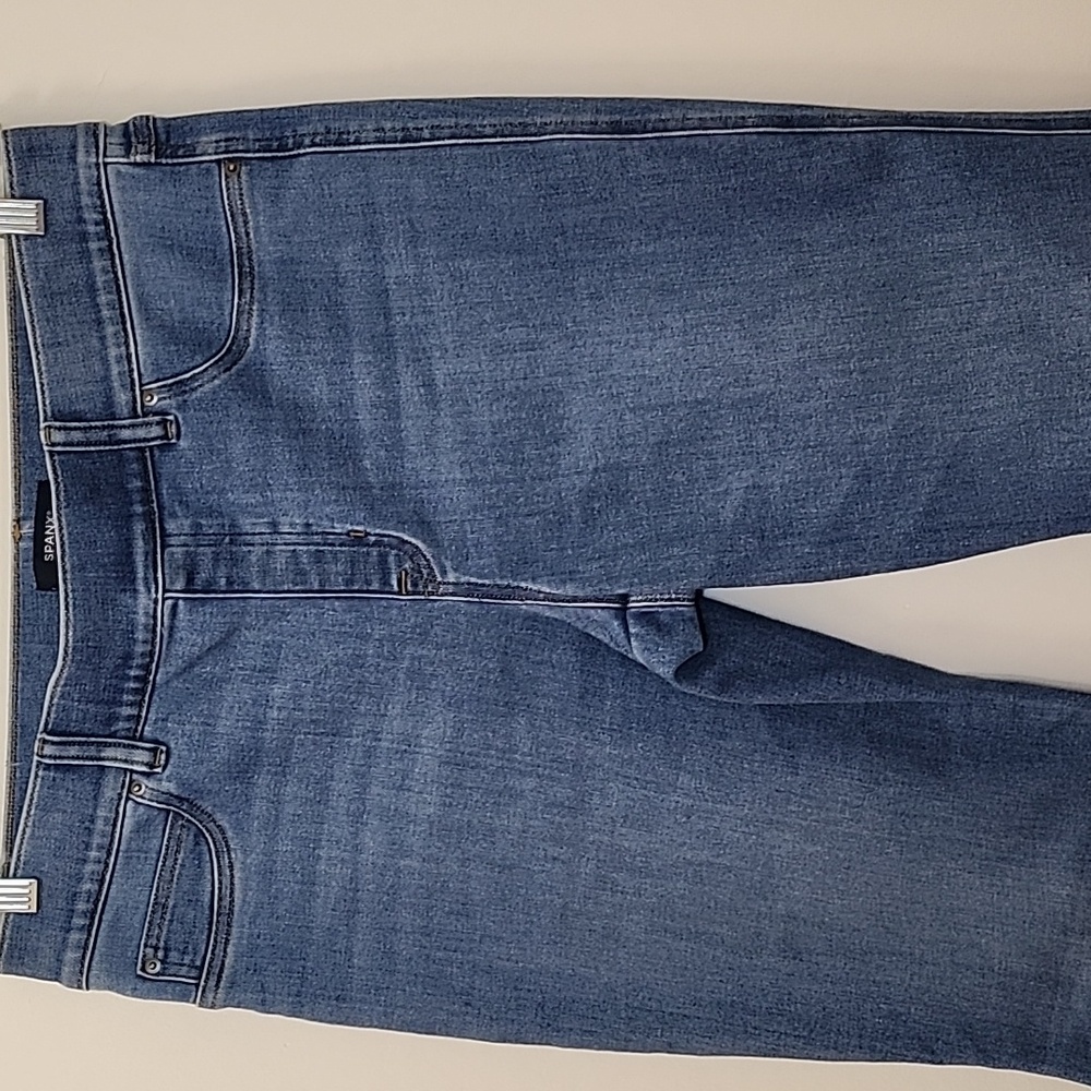 SPANX JEANS High-Rise Flare Authentic Blue Meduim Blue Strechable Pants Size XL - Picture 5 of 16